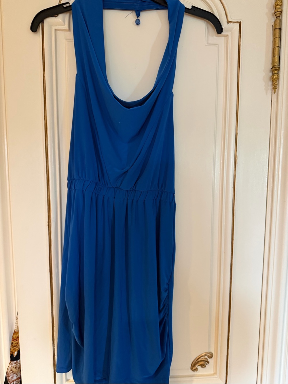 Juniors  Cowl Neck Sleeveless Dress - Royal Blue size L